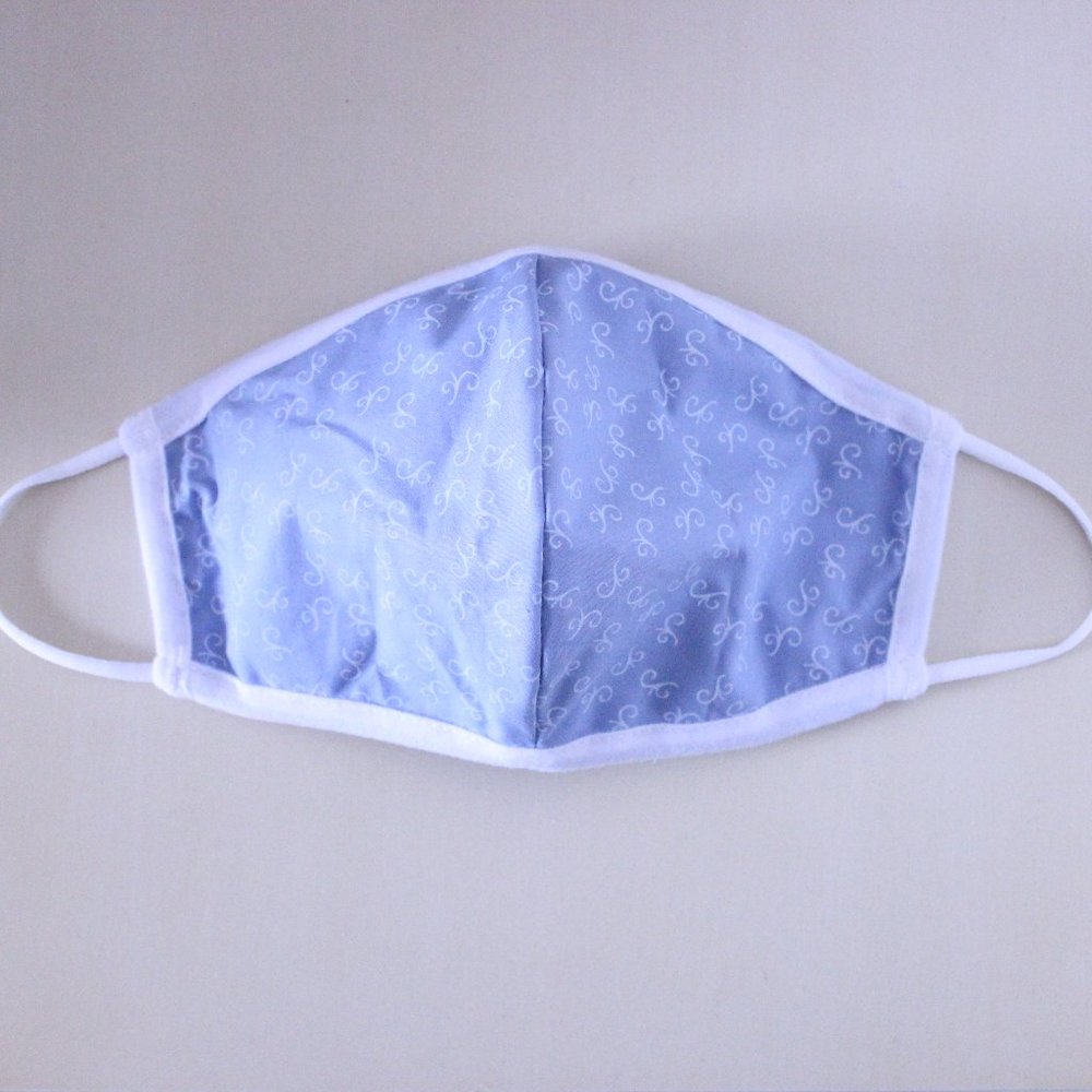 3 Layered Cloth Mask - Blue Pattern